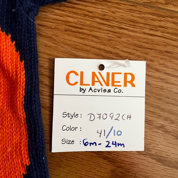 NWT CLAVER Navy Dinosaur Knit Sweater - 12M - Picture 3 of 4